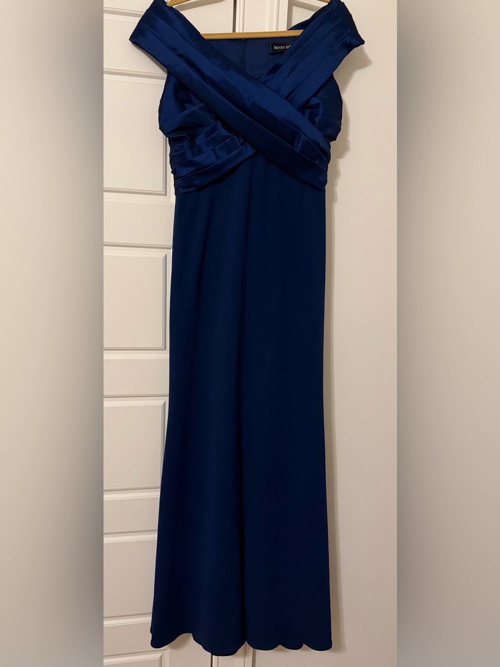 Tadashi Shoji Deep Navy Off-Shoulder Dress